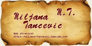 Miljana Tančević vizit kartica